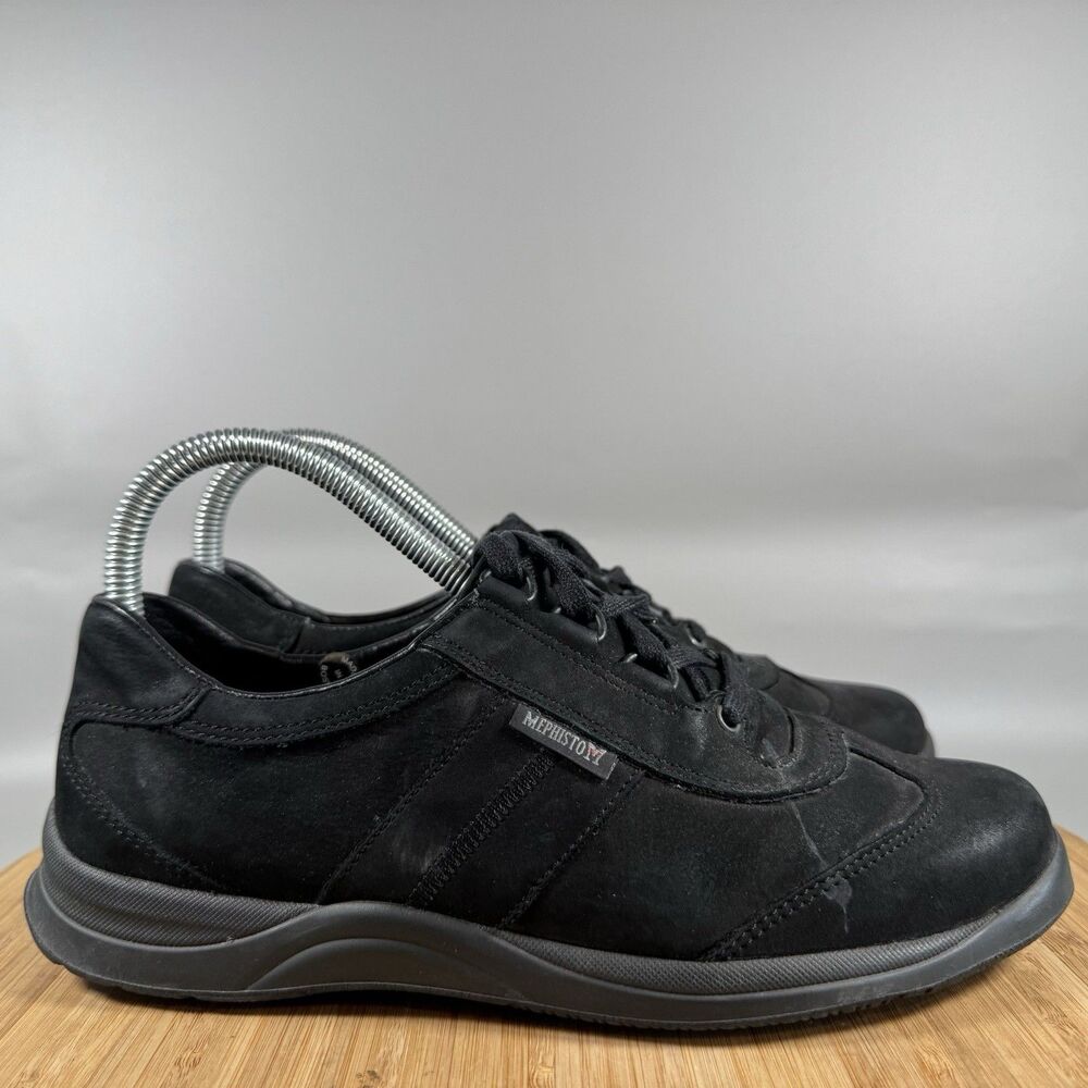 Mephisto Runoff Air-Jet System Black Leather Shoes Womens 7 Lace Up Casual